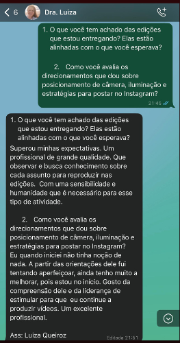 Depoimento da Dra. Luiza